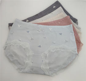 MH竹纤维女士蕾丝无痕三角内裤32974