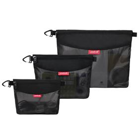 PackAll杂物袋旅行收纳袋化妆包 三件套黑色