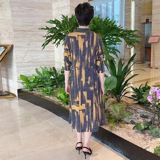 圣三利女装轻松休闲几何印花半高领连衣裙SL2037148 商品图2