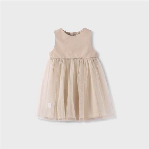 【实体店同款】女童学院风海军领网纱无袖连衣裙买即赠海军领2023年秋季新款安奈儿童装XG333527 商品图5