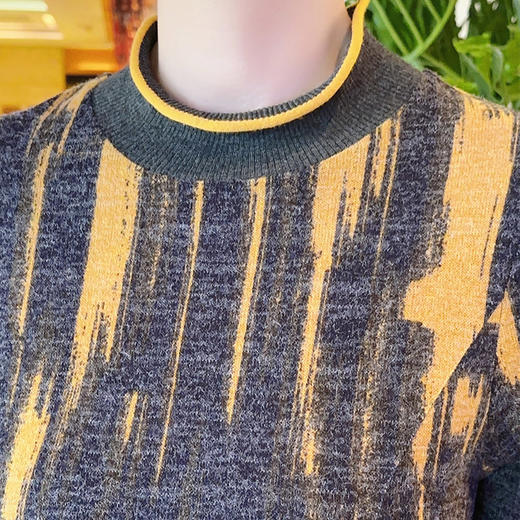 圣三利女装轻松休闲几何印花半高领连衣裙SL2037148 商品图3