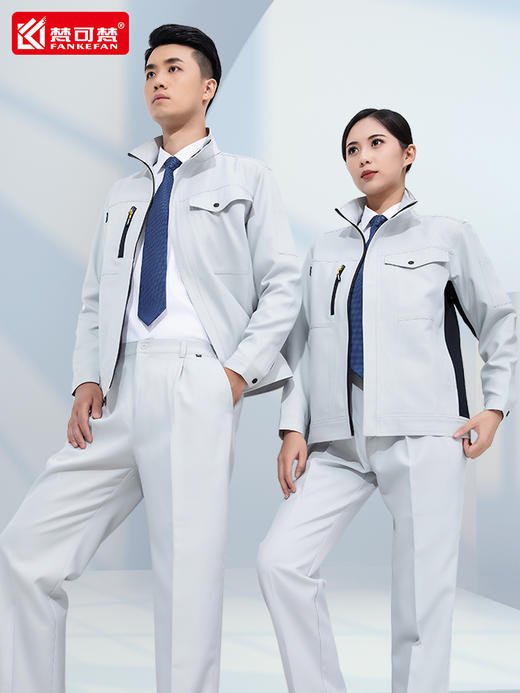 梵可梵工作服男装秋冬工程服套装防静电电工工装劳保工服上衣定制 商品图0