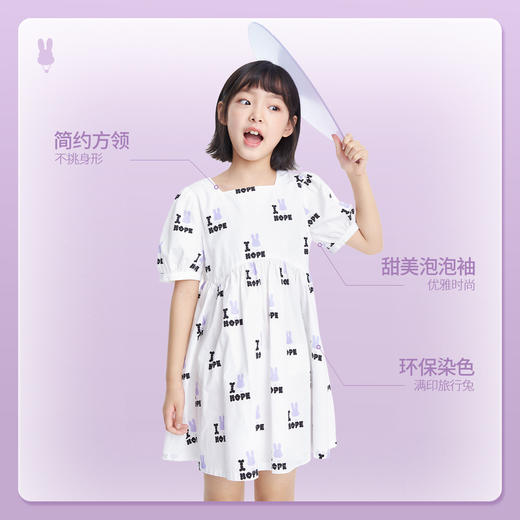 童女童连衣裙夏季新款纯棉裙子A字裙印花亲肤女孩裙子安奈儿童装EG313037 商品图3