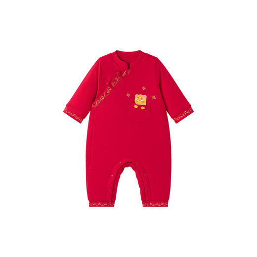 【商场同款】英氏宝宝家居服纯棉保暖睡衣秋季夹棉连体衣国风 商品图4