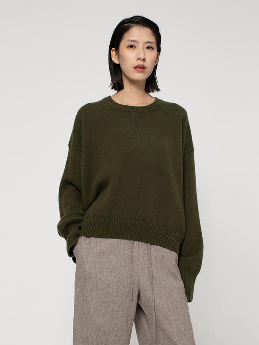 322工房纯羊绒衫女新款秋冬宽松廓形套头百搭加厚保暖针织衫毛衣 商品图4