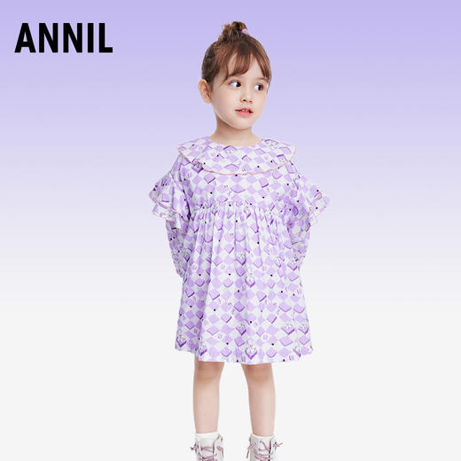 女童连衣裙洋气长袖小女孩裙子秋季新款宝宝可爱中长裙安奈儿童装TG313064 商品图1