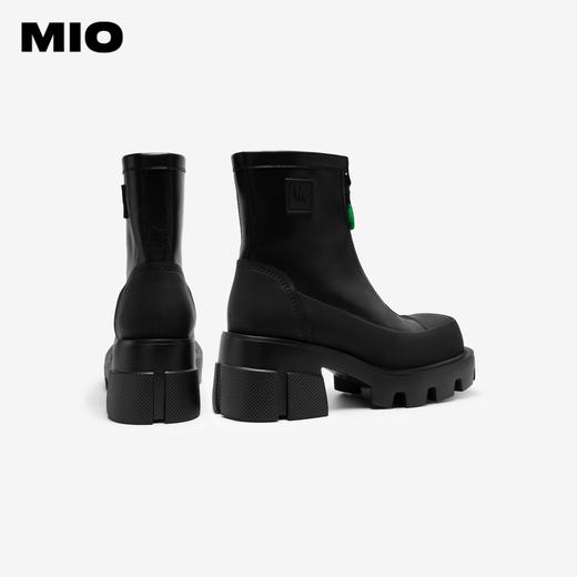 MIO米奥冬季方头高跟短筒靴运动机能靴厚底切尔西靴女M235630213 商品图4