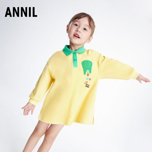 【抗菌】女小童翻领长袖针织衫秋新款女宝宝POLO衫安奈儿童装TG311088 商品图1