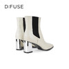 Dfuse迪芙斯冬季新款经典斑马纹粗跟切尔西短靴女DF34116106 商品缩略图8