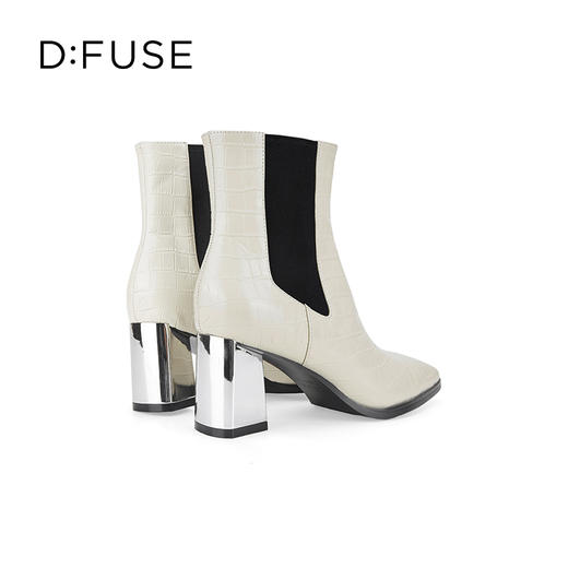 Dfuse迪芙斯冬季新款经典斑马纹粗跟切尔西短靴女DF34116106 商品图8