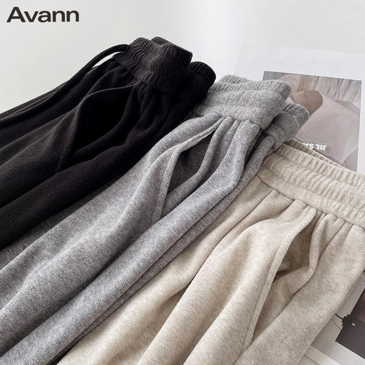 Avann慵懒风软糯阔腿裤 仿羊绒阔腿裤8096 商品图11