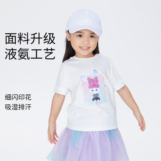 【实体店同款】女童短袖T恤休闲宽松夏新款安奈儿童装XG321641 商品图0