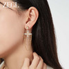 ZEGL设计师法式十字架系列流苏仿珍珠耳环女复古耳钉气质银针耳饰 商品缩略图1