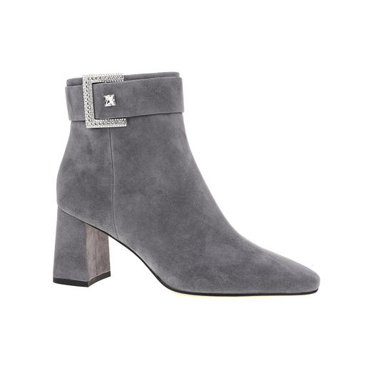 sheme新生系列进口羊反绒面料优雅时尚水晶扣饰女士短靴可定制 商品图4