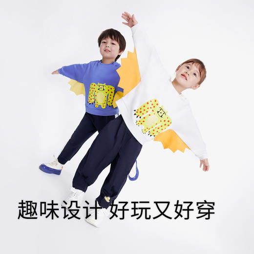 儿童卫衣长袖秋新款时髦男女童蝙蝠袖上衣安奈儿童装TM311042 商品图4