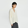 322工房纯喀什米尔羊毛衫女新款秋冬季长袖V领套头简约米白色针织打底衫 商品缩略图1