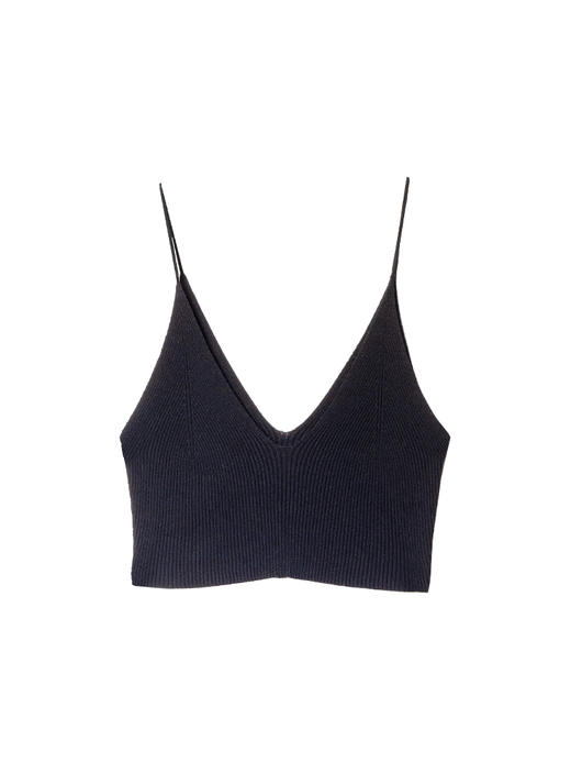 322工房经典再造薄款人造丝打底针织背心2023夏女士v领短吊带B101 商品图4