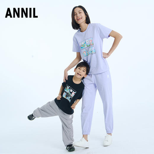 男女童SORONA记忆棉弹弹T圆领短袖针织衫亲子T恤安奈儿童装小程序专享AM311607 商品图3