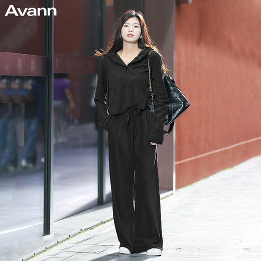 Avann慵懒风软糯阔腿裤 仿羊绒阔腿裤8096 商品图7