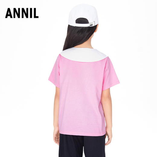 【实体店同款】女童圆领针织衫买即赠领子2023年夏季新款安奈儿童装AG321717 商品图4