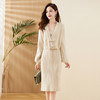 WZNH WY3339 2023秋冬新款时尚洋气花苞袖新中式双盘扣针织外搭连衣裙两件套 商品缩略图1