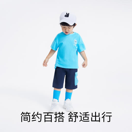 男童裤子夏季新款宽松简约可爱宝宝五分运动休闲裤安奈儿童装TB326084 商品图4