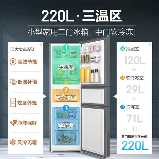 海尔/冰箱/BCD-220WMGL 商品图1