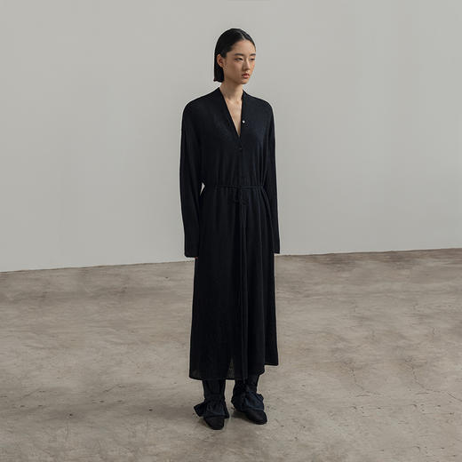 322工房皇家羊驼毛女士针织长开衫2023秋冬款质感百搭长外套B131 商品图0