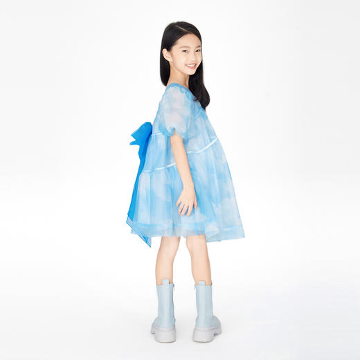 【实体店同款】女童礼服裙新款泡泡袖甜美生日演出服安奈儿童装AG323653 商品图4