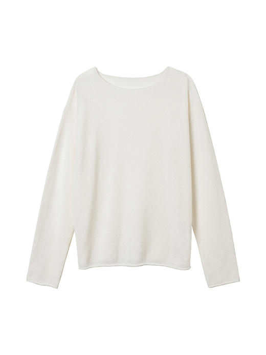 322工房再造经典纯山羊绒一字领套头衫2023秋女士套头打底衫B107 商品图4