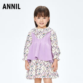 【实体店同款】女童田园风两件式连衣裙套装2023年秋季新款安奈儿童装XG333526