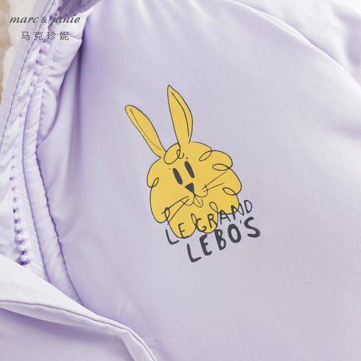 【三防加绒】马克珍妮装冬新款男女童卡通涂鸦连帽棉衣外套231182 商品图4