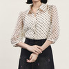 谜底两件套衬衫分袖女2023秋新款复古文艺植绒提花衬衣239MC7326 商品缩略图4