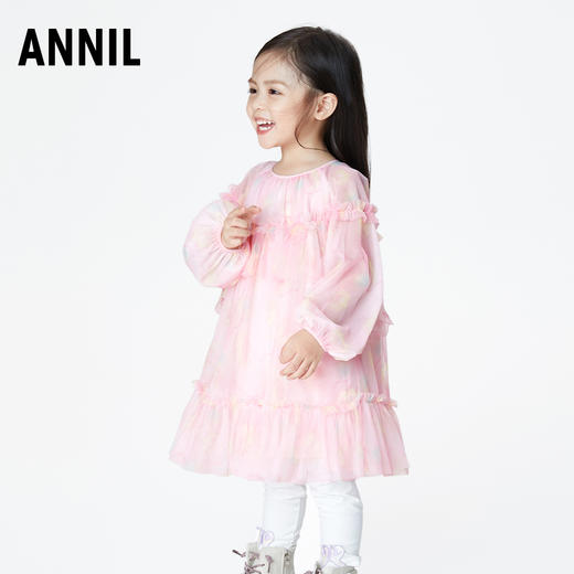 【实体店同款】女童公主裙秋新款宝宝长袖连衣裙安奈儿童装XG313514 商品图1