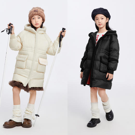 【御寒-5~5℃】女童时尚洋气长款羽绒服外套安奈儿童装EG345168 商品图6