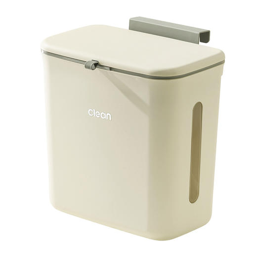 「干湿分离款！ins奶油风」家用厨房厨余垃圾筒大号干湿分离免打孔悬挂带盖壁挂垃圾桶用品 商品图3