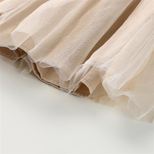 【实体店同款】女童学院风海军领网纱长袖连衣裙买即赠海军领2023年秋季新款安奈儿童装XG333704 商品图3