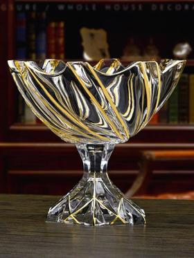 果盘欧式轻奢水晶玻璃果盘糖缸透明创意茶几客厅