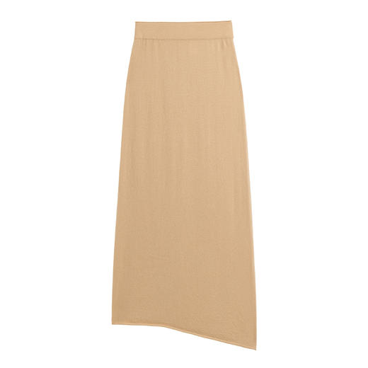 322工房经典再造纯喀什米尔羊毛不规则针织半身裙2023秋冬直筒裙女B141 商品图4