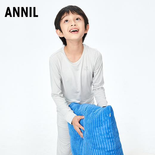 【实体店同款】男童女童轻柔保暖抗菌秋衣裤套装2023年秋季新款安奈儿童装JM337556 商品图2