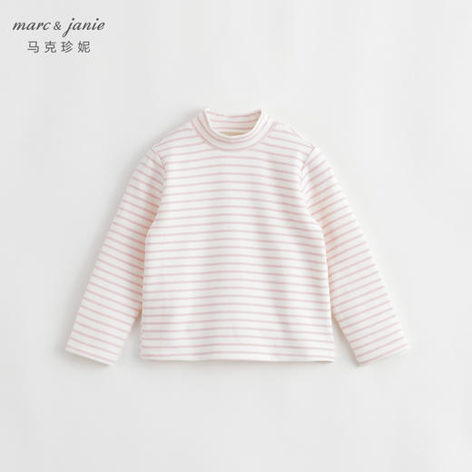 【黑科技发热】马克珍妮秋冬新款 男女童条纹长袖T恤打底衫231382 商品图1