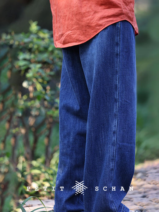 PETIT SCHAN小闪 CLO#356 wilderness 旷野 粗斜纹立体肌理感纯棉复古松弛牛仔裤 商品图6
