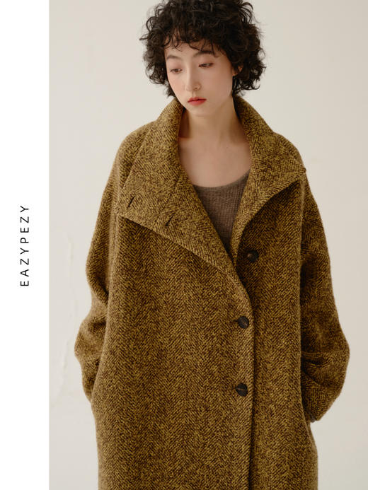 EAZYPEZY 2023AW 挪威森林立领中长款大衣 商品图1