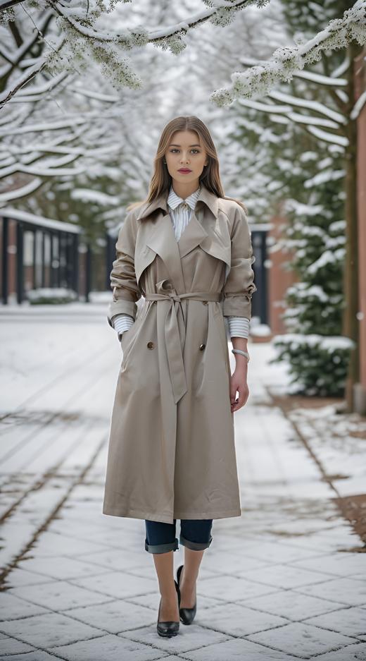 双排脱袖风衣（附腰带） 商品图2