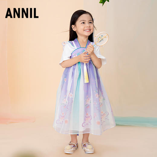 【实体店同款】女童礼裙夏装新款中国风汉服表演出服安奈儿童装XG323620 商品图3