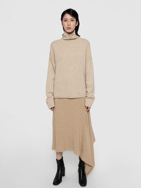 322工房秋冬定制纯羊绒高领针织衫堆堆领针织衫毛衣女宽松气质