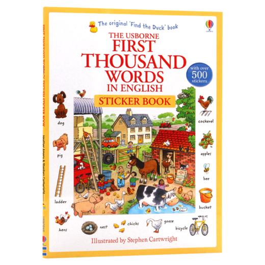 基础英语1000词贴纸书 英文原版 Usborne First 1000 Words in English Sticker Book 尤斯伯恩 儿童英语单词学习书 英文版书籍 商品图3