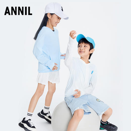 男女童凉感速干带帽防晒衣外套安奈儿童装小程序专享AM315580 商品图2