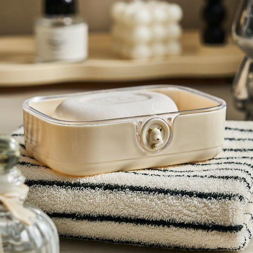 「镂空沥水」创意沥水肥皂盒奶油风卫生间壁挂式双层香皂盒置物收纳整理架不积水免打孔 商品图2