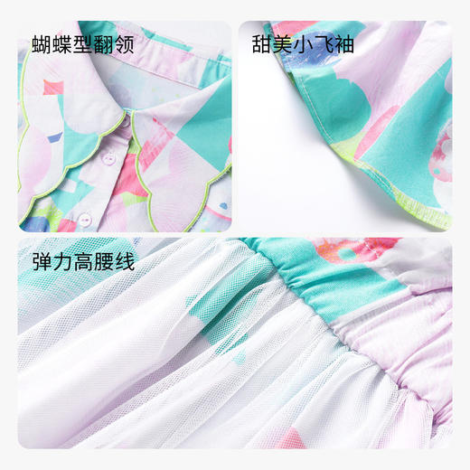 女童连衣裙夏新款宝宝短袖薄款洋气休闲小女孩裙子安奈儿童装TG323084 商品图2